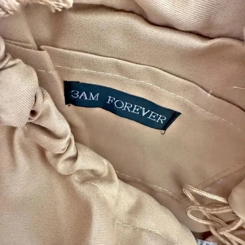 3 AM FOREVER BOUTIQUE | Straw Purse Bag Blue Tan Pink Lined Drawstring - Image 4