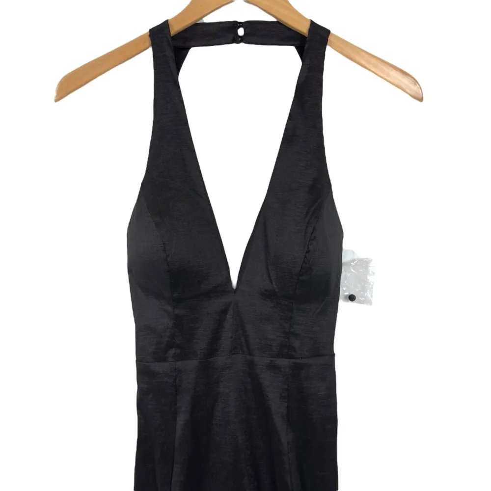 Windsor Black V-Neck Sleeveless Formal Halter Gown Maxi Dress Size Small - Image 3