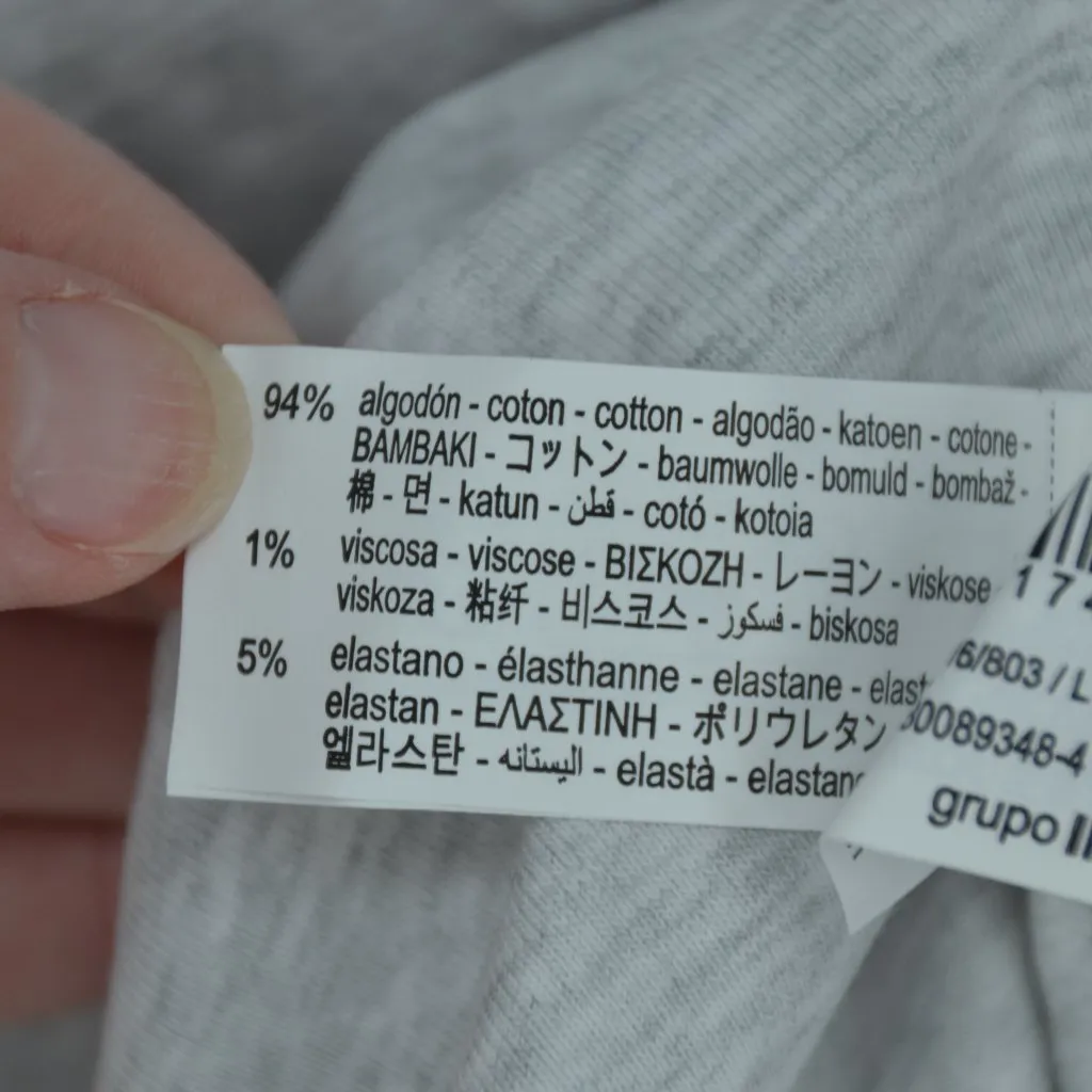 NEW ZARA Long Sleeve Bodysuit Heather Grey Women L Cotton Jersey Snap Fitted Top - Image 6