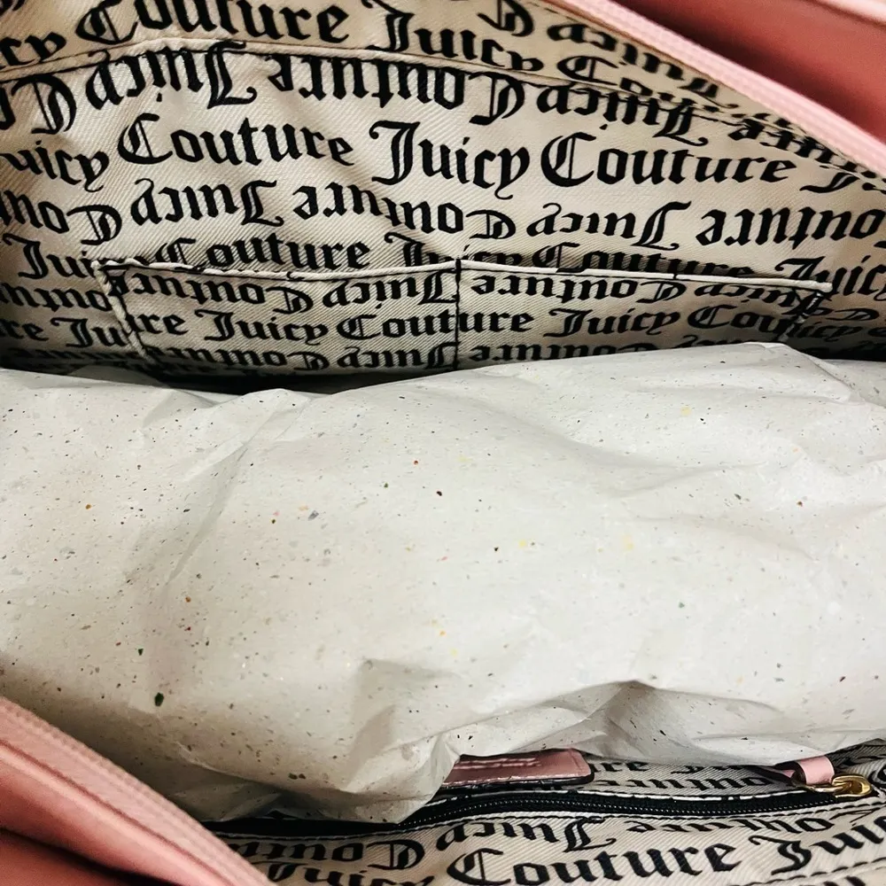 Juicy Couture Sandstone Fashionista Large Tote Beige & Pink Logo Bag NWT - Image 7