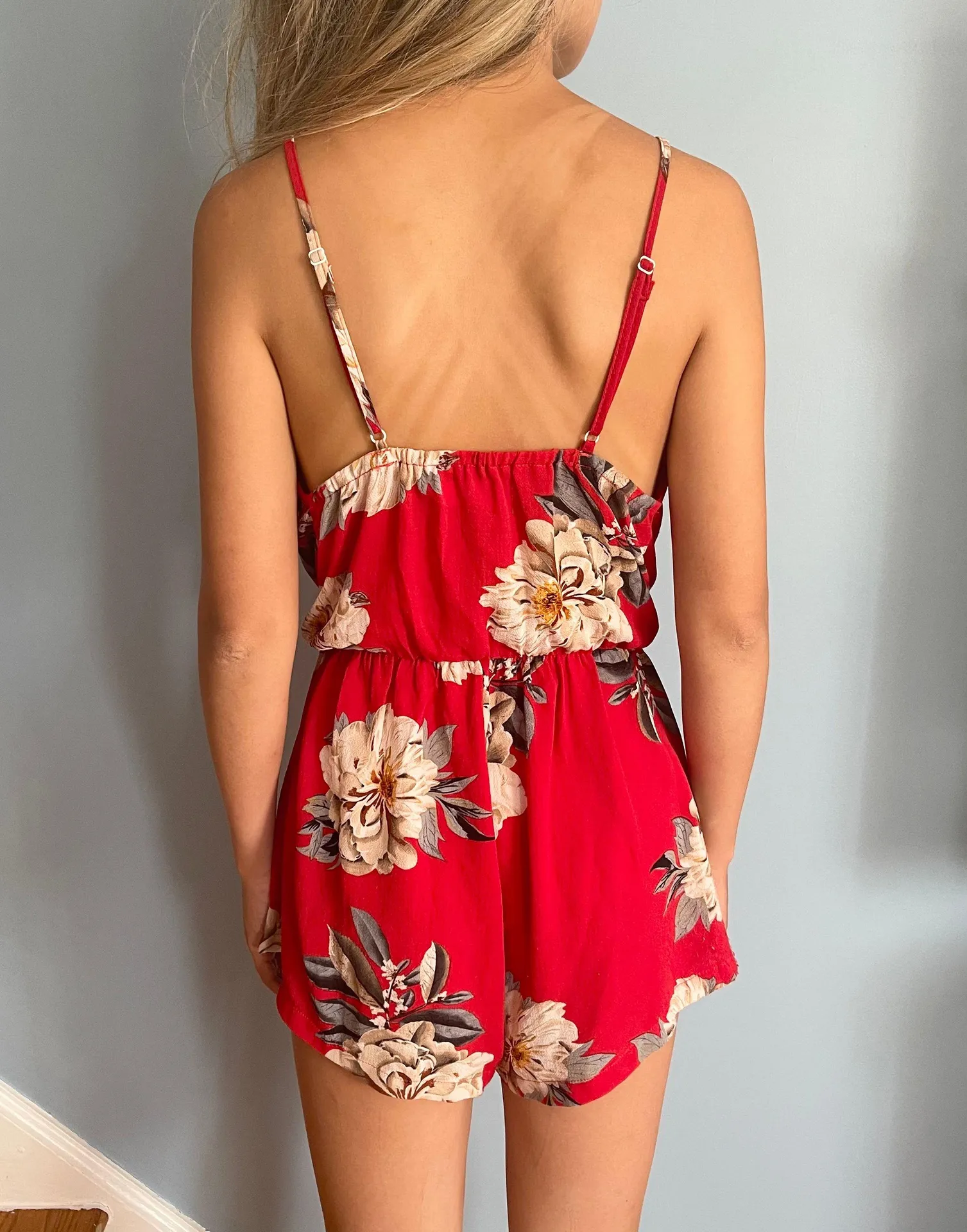 red floral romper  - Image 2