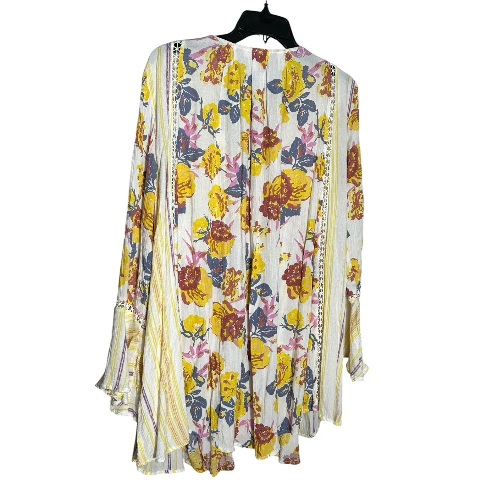 Free People Lovestoned Lace ‎ Crochet Bell Sleeve Tunic Small Dress Boho #WX12-5 - Image 9