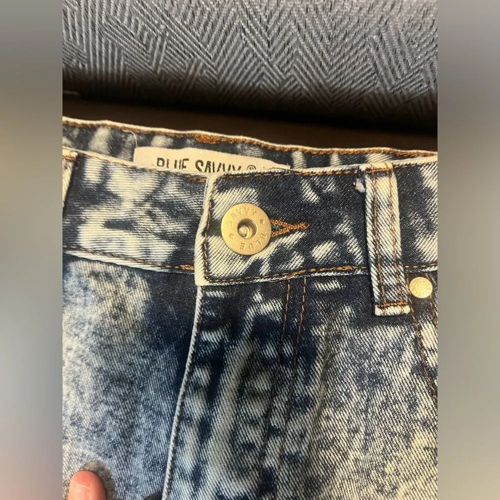 Cactus Embroidered Acid‎ Wash Jean Shorts Size 27 Western Desert Festival Vibes - Image 5