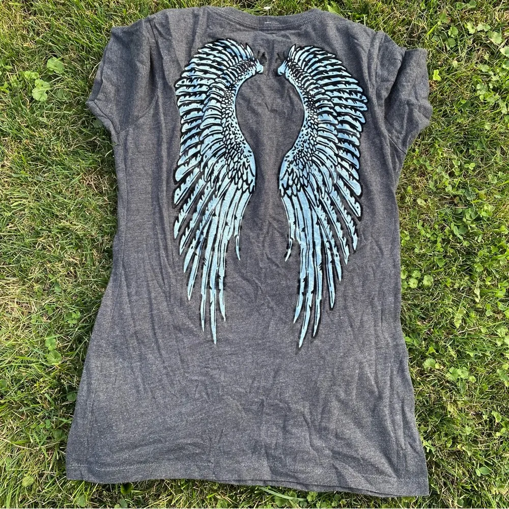 Flocked Fleur De Lis and Angel Tee - Image 3