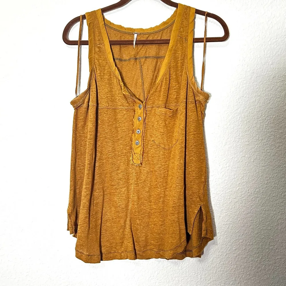 Free People Traveler Tank Moss Camel Tan Size XS (oversized) Bohemian - Image 4