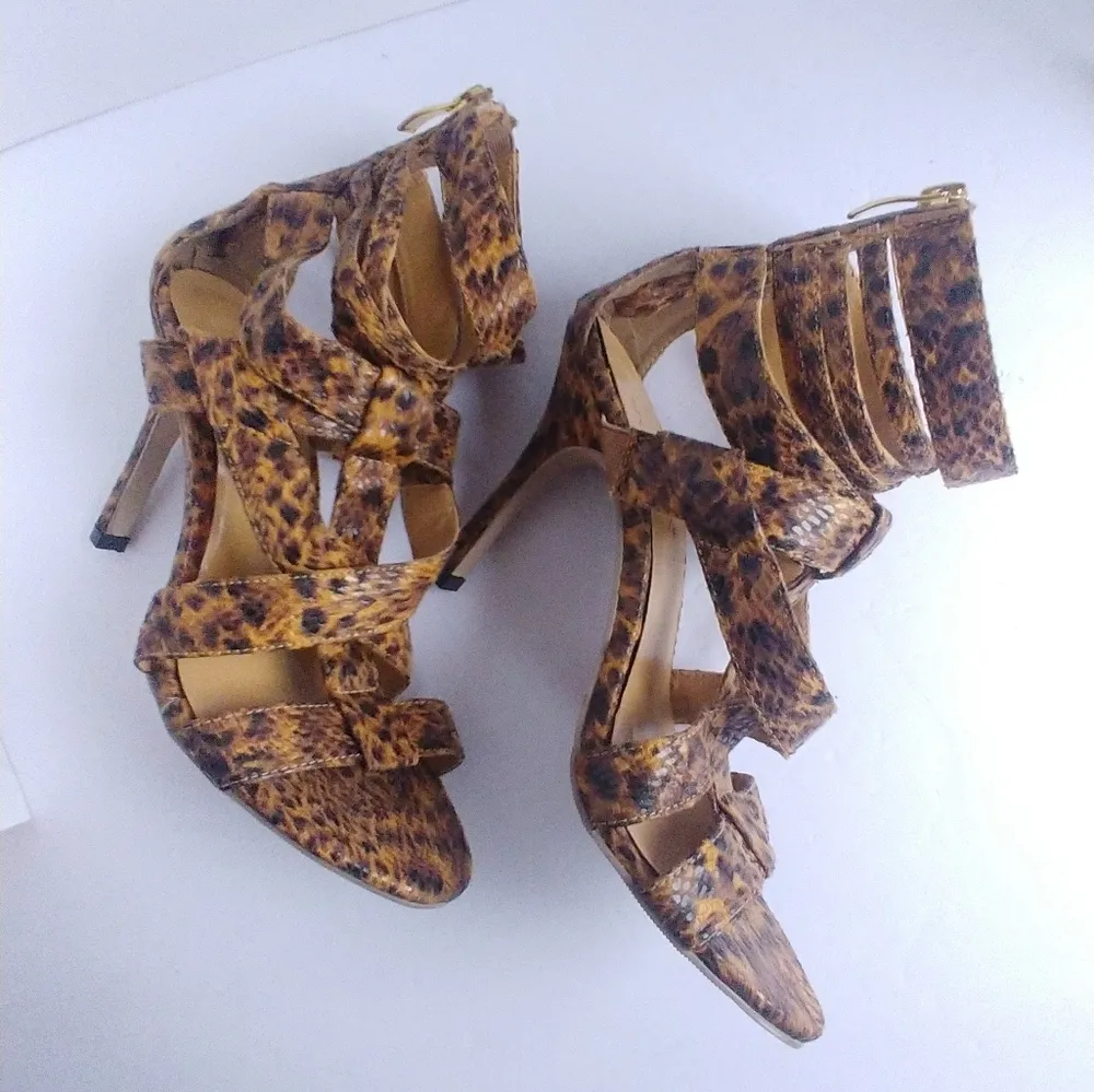Shoedazzle Animal Print Strappy Heel Sandals - Image 7