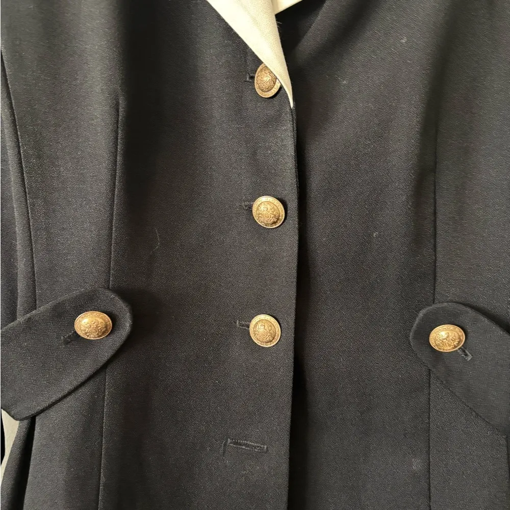 Vergo 2 Vintage Robbinsons May women’s black blazer gold buttons new 12/14 - Image 2