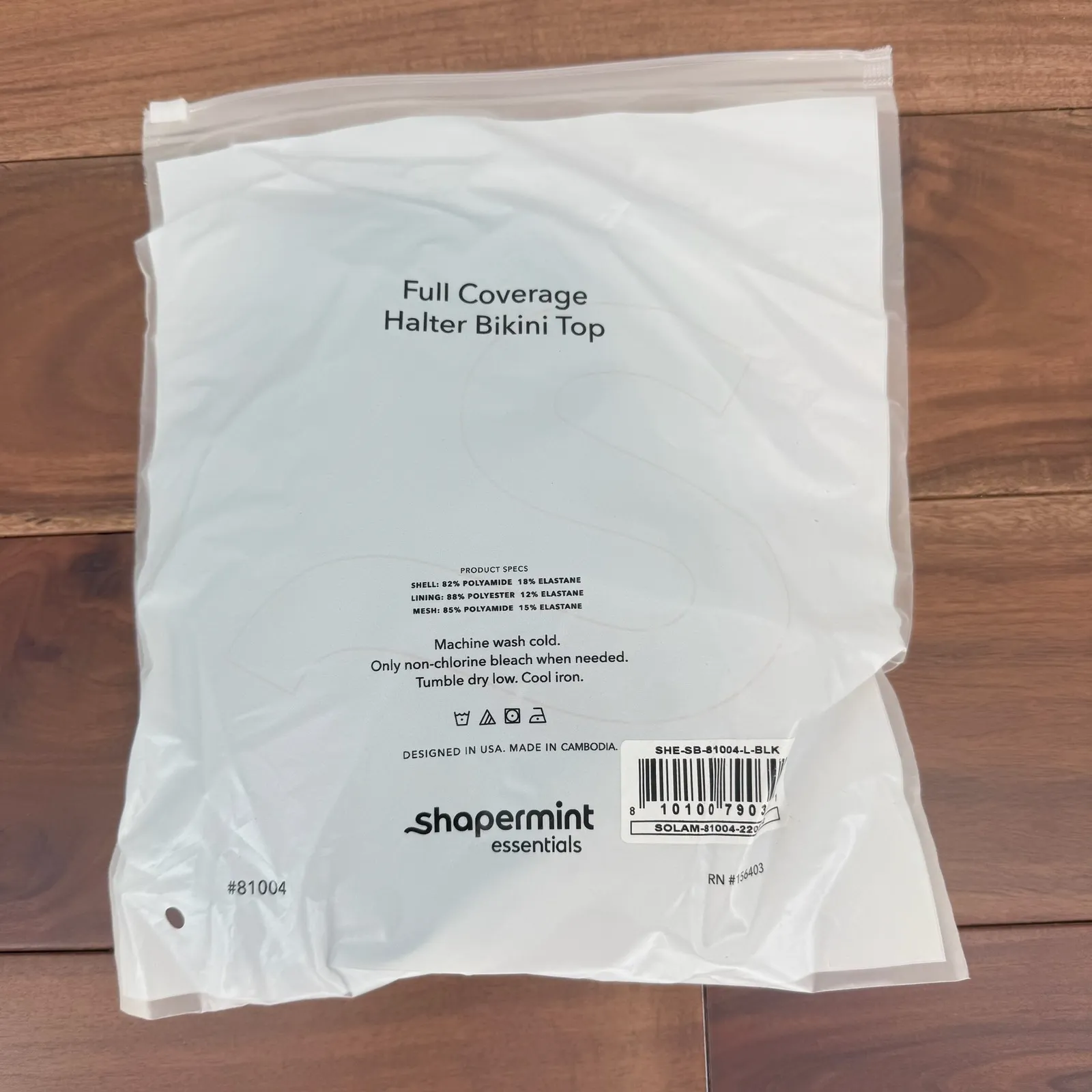 Shapermint Essentials Full Coverage Halter Bikini Top Black Size L Size L - Image 7