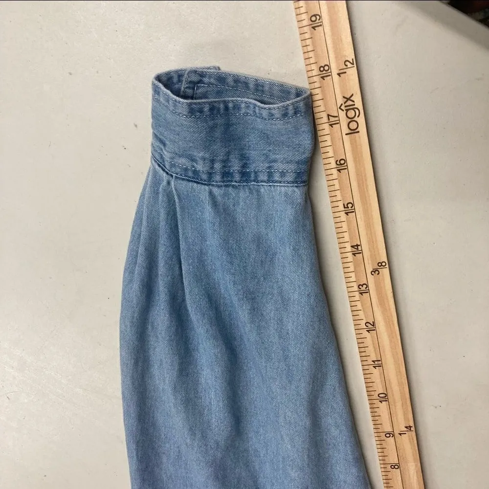 LOONEY TUNES WARNER BROS. Women’s Blue Long Sleeved Denim Shirt Size 18W - Image 5