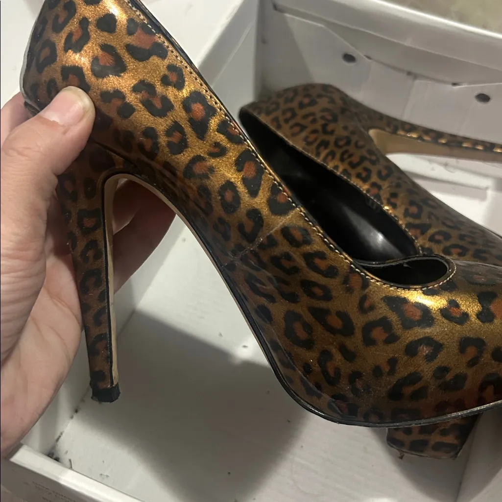 Aldo Gold and Black Leopard Heels - Image 3