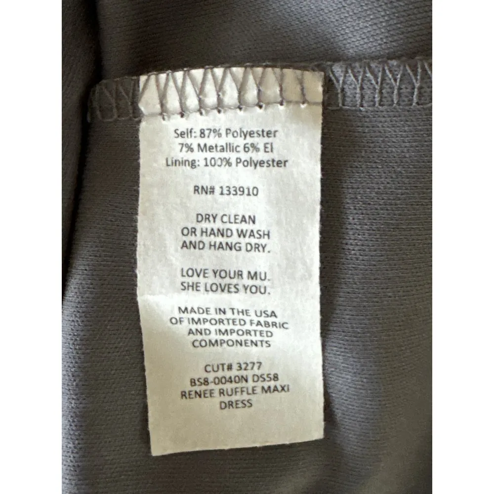 Show Me Your Mumu Renee Ruffle Maxi Dress Dancing Queen Shine Smoke - Image 8