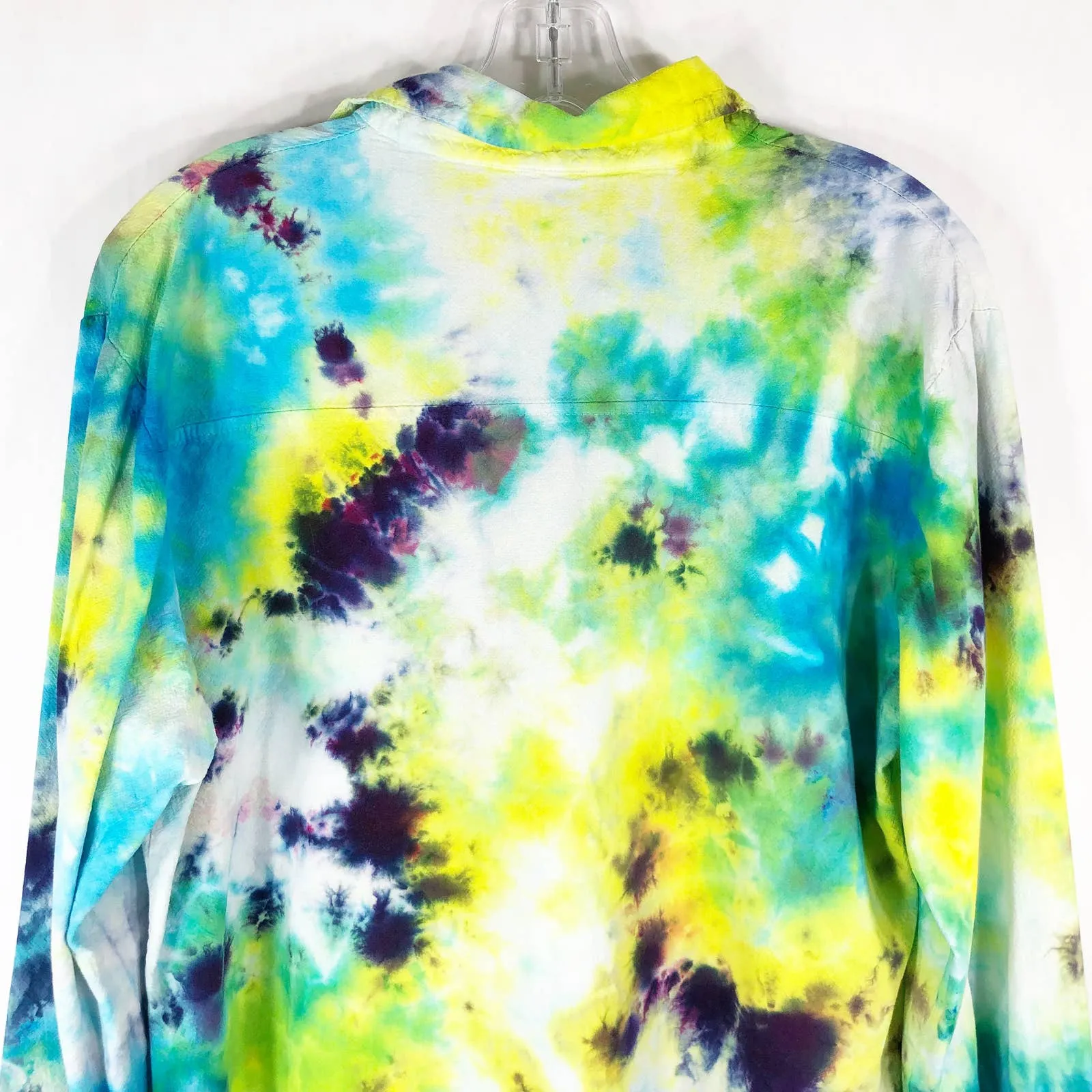 Mountain Song Medium Top Handmade Tie Dye Oops Long Sleeve Yellow Purple‎ 1177 Blue - Image 8
