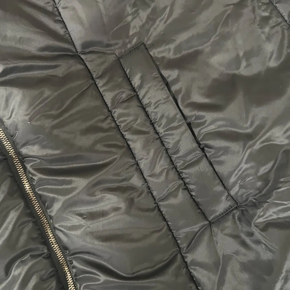 VINCE Knee Length Lightweight Black Zip Up Puffer Jacket Sz L - Image 4