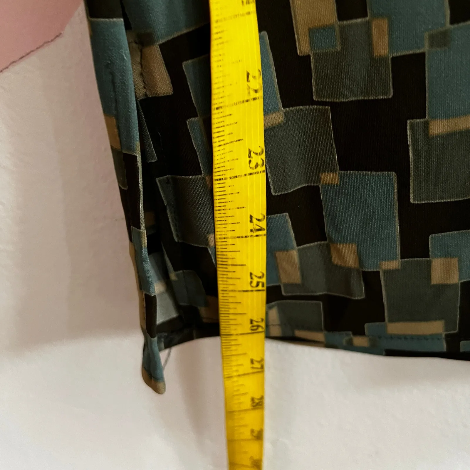 Vintage Green Geometric Top Mod Print‎ Retro 70s Funky Groovy Small - Image 6