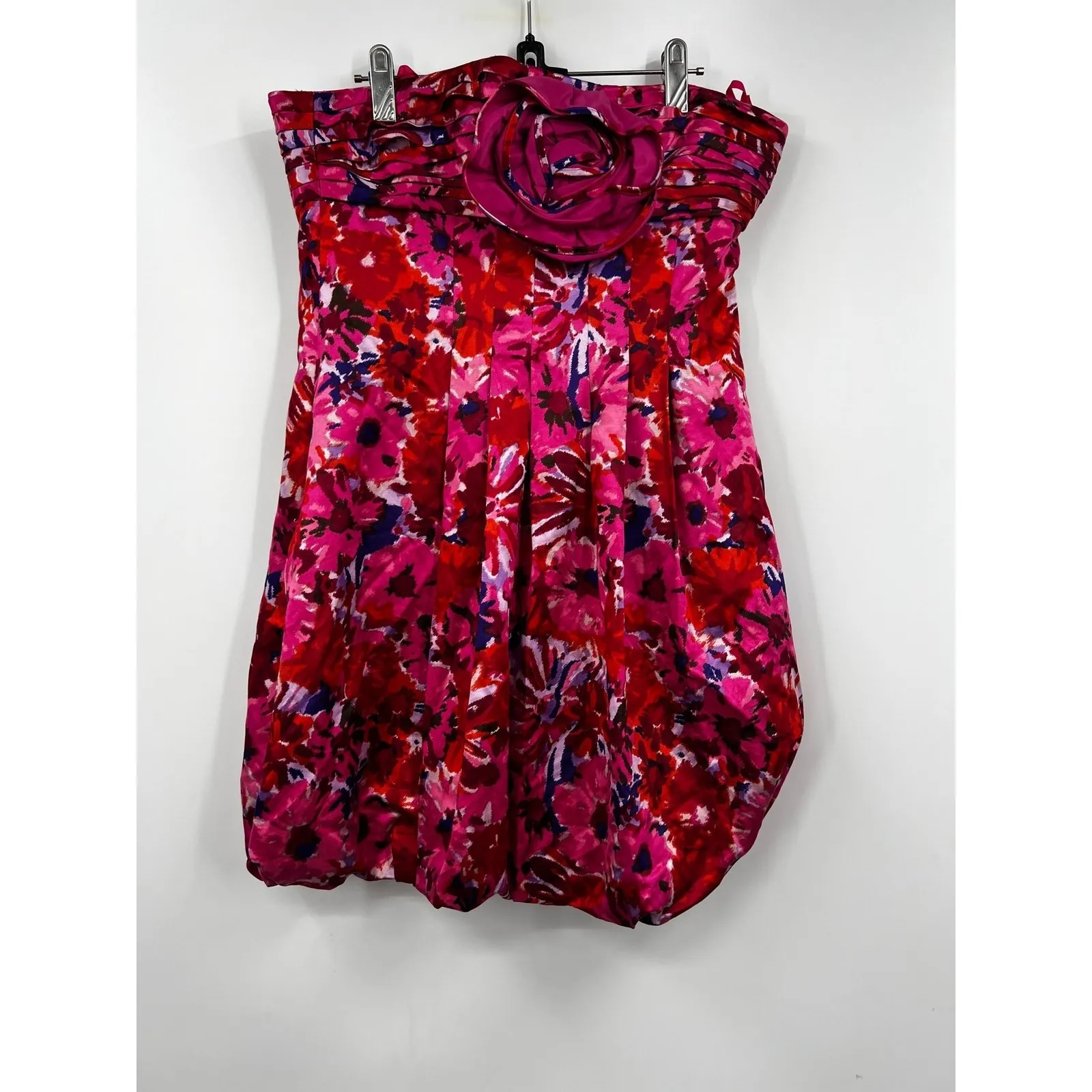BCBGMaxAzria Women's Pink Begonia Strapless Bubble Cocktail Mini Dress Size 10 - Image 2