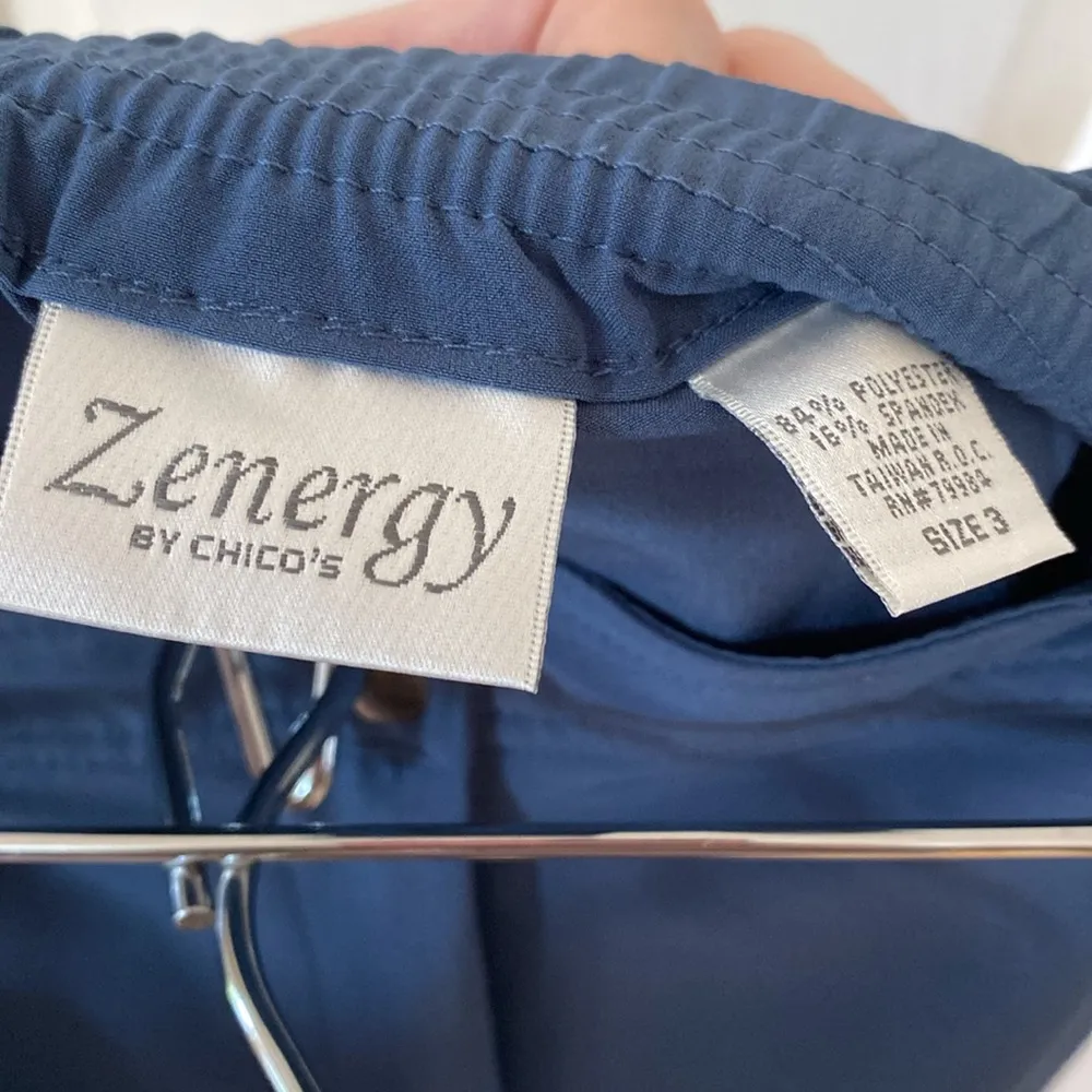 Chico’s Zenergy Size 2 Women Pants Slate Blue Wide Leg Front Pocket Chico Medium - Image 8