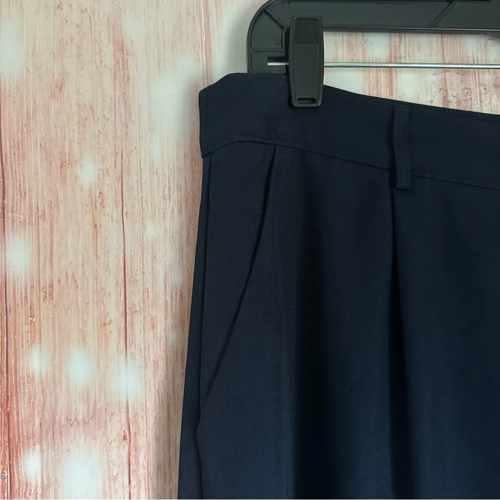 Cider Navy Blue Mid Rise Pleated Straight Leg Pants - Image 6