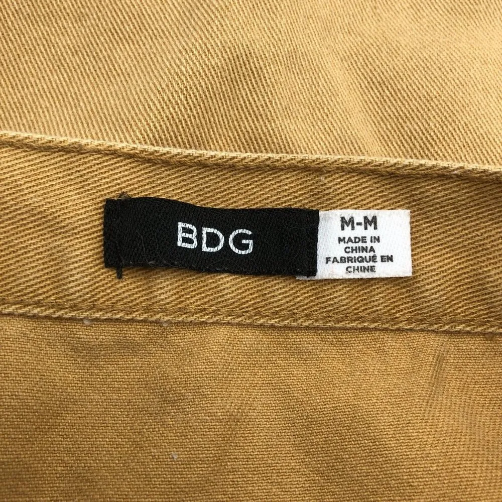 BDG Womens Tan Button-Front A-Line Mini Skirt Size M - Image 3