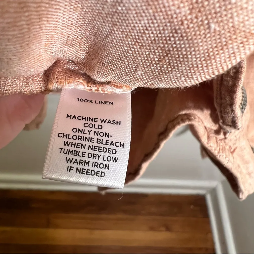 Lou & Grey Linen Moto Jacket Peach Blush XS - Image 11