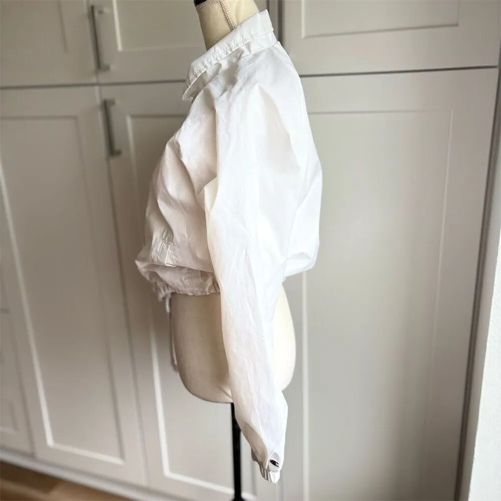 Champion Women's Cropped Coaches Jacket White Size M Casual Button-Up - Image 3