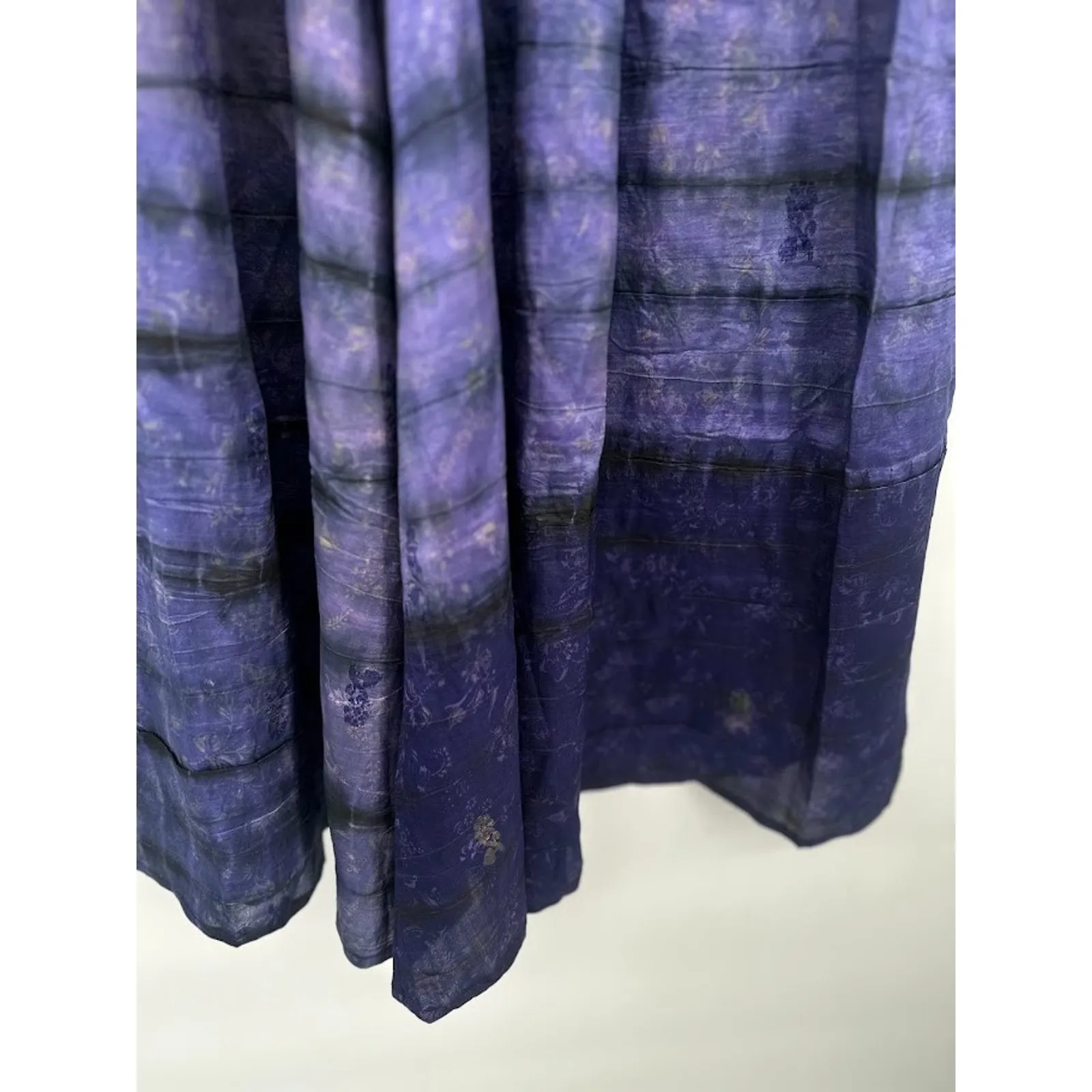 Cofur Denmark Maxi Skirt Silk Purple OS One Size Tie Dye Smock Hippie Boho Beach - Image 3