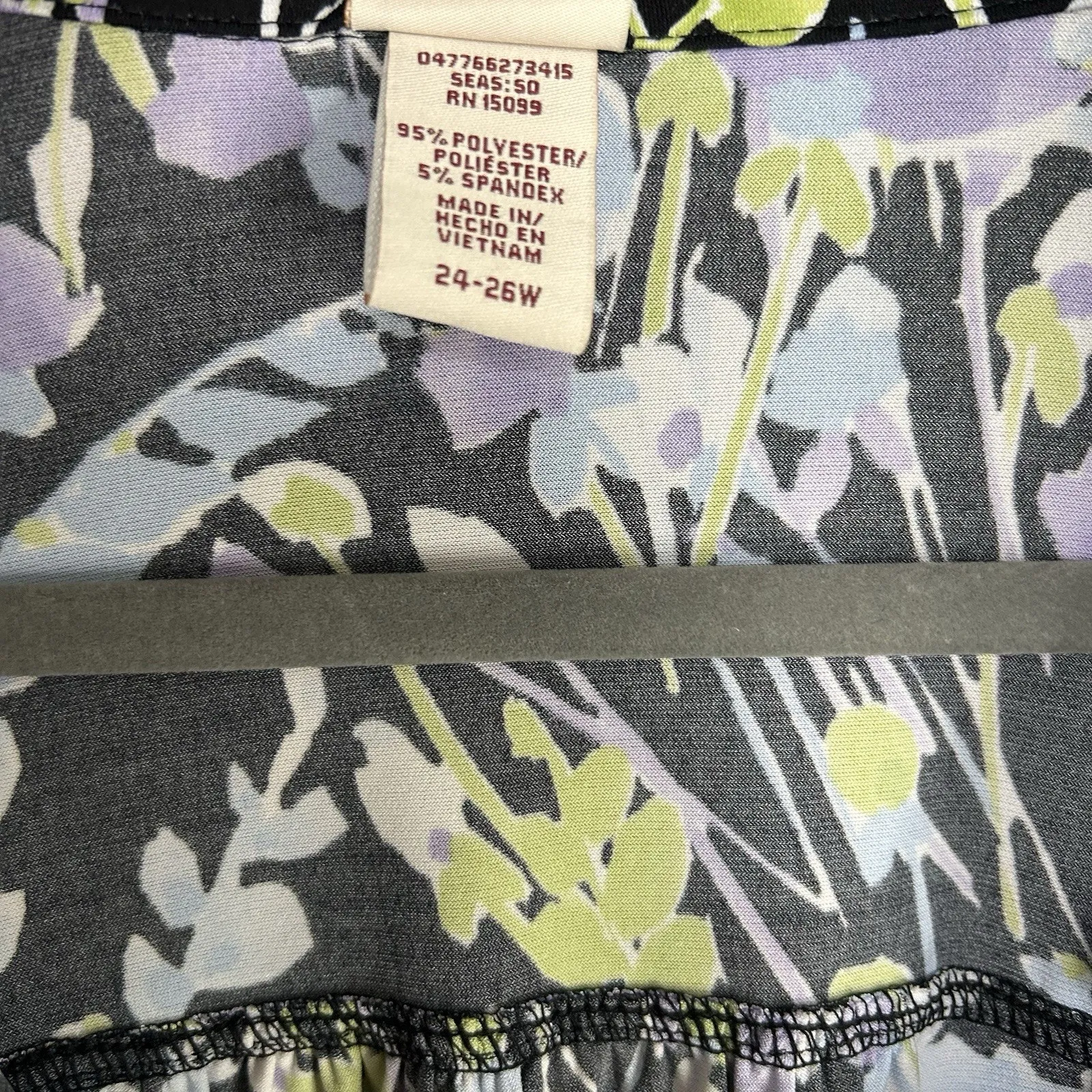 Covington Women’s SZ‎ 24-26 Multicolor Floral V-Neck 3/4 Sleeve Blouse - Image 6