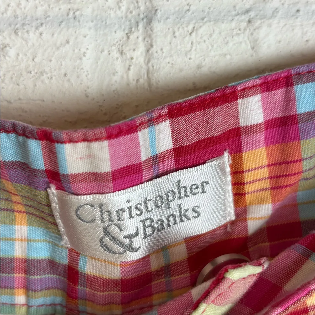 Christopher & Banks Woman’s Plaid Pink Y2K Casual Summer Bermuda Shorts Size 16 - Image 4