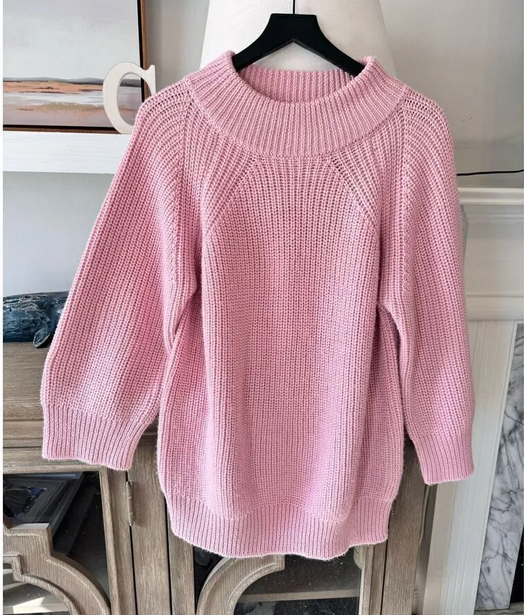 Central Park West Pink Knit Sweater with Flare Sleeves Size XSmall - Image 1