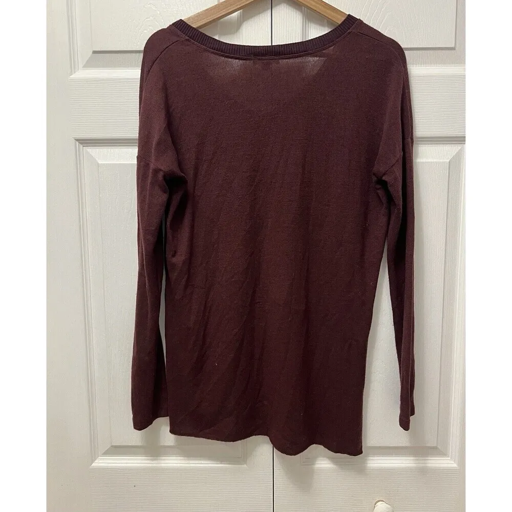 Wilfred Wilfred Burgundy Fragon V Neck Long Sleeve Lightweight Sweater Sz S - Image 6
