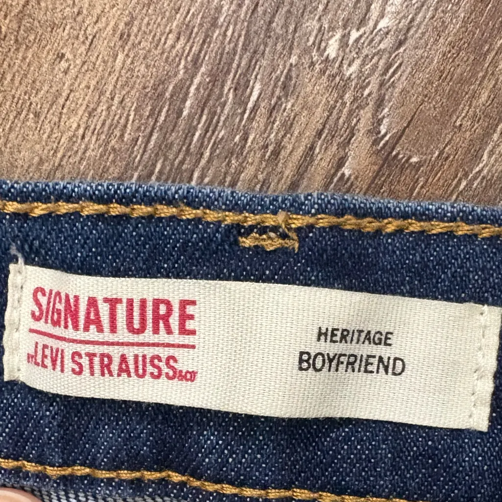 Signature by Levi Strauss Heritage Boyfriend Blue Denim Jeans 10 W30 Casual - Image 6