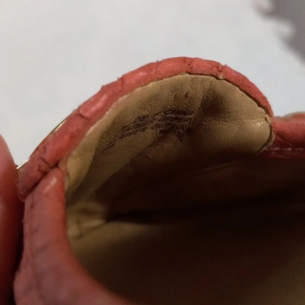 Michael Kors Fulton Pink Snakeskin Embossed Leather Monogram Loafers Size 8 - Image 13