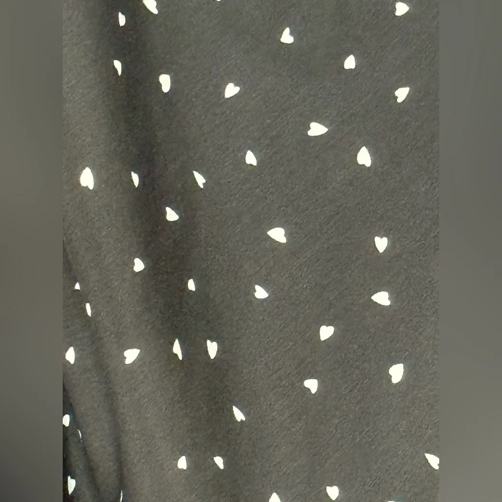 LIONESS by PRINCESS POLLY Black White Heart Print Ruched Midi Slip Dress XS - Image 8