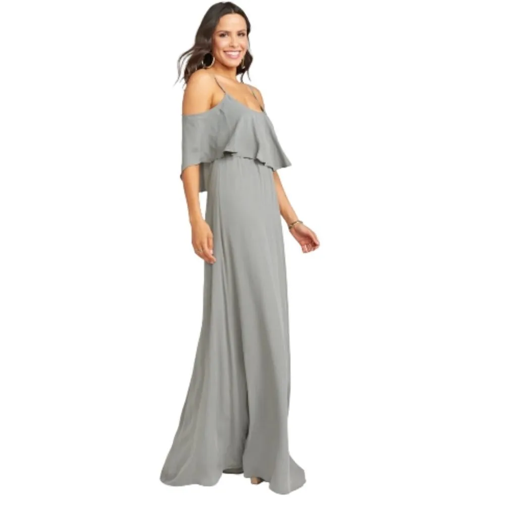 Show Me Your Mumu Caitlin Formal Maxi Soft Charcoal‎ Bridesmaid Dress Size Small - Image 2