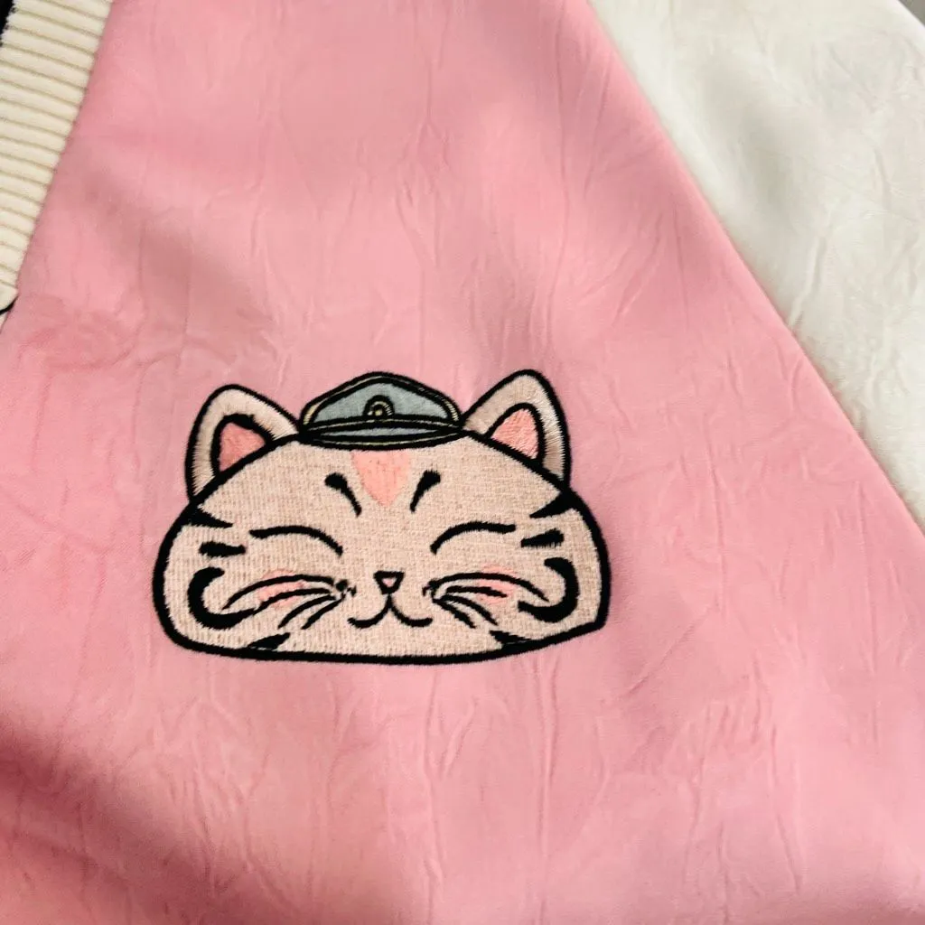 Ruyokoi paw to win satin kimono embroidered jacket size xs / small Pink - Image 8