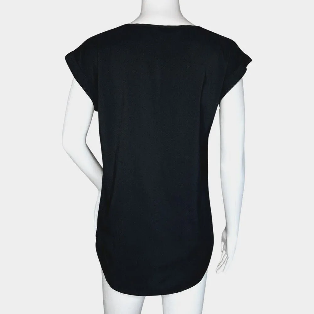 Express Shirt Women Small Black Office Casual Versatile Neutral Basic Minimalist - Image 4