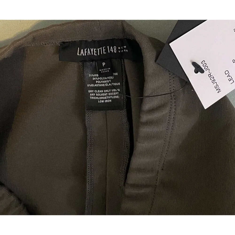 $298 NWT Lafayette 148 NY Size P 0/2 Wiggle Skirt Midi Pencil Knit Stretch Gray - Image 5