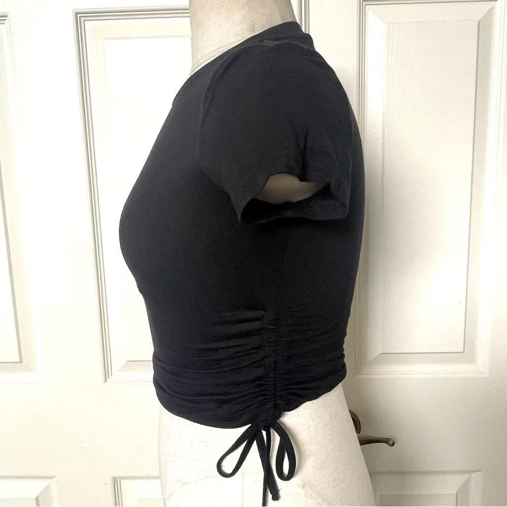 Shein black short sleeved side tie shirt - Image 2