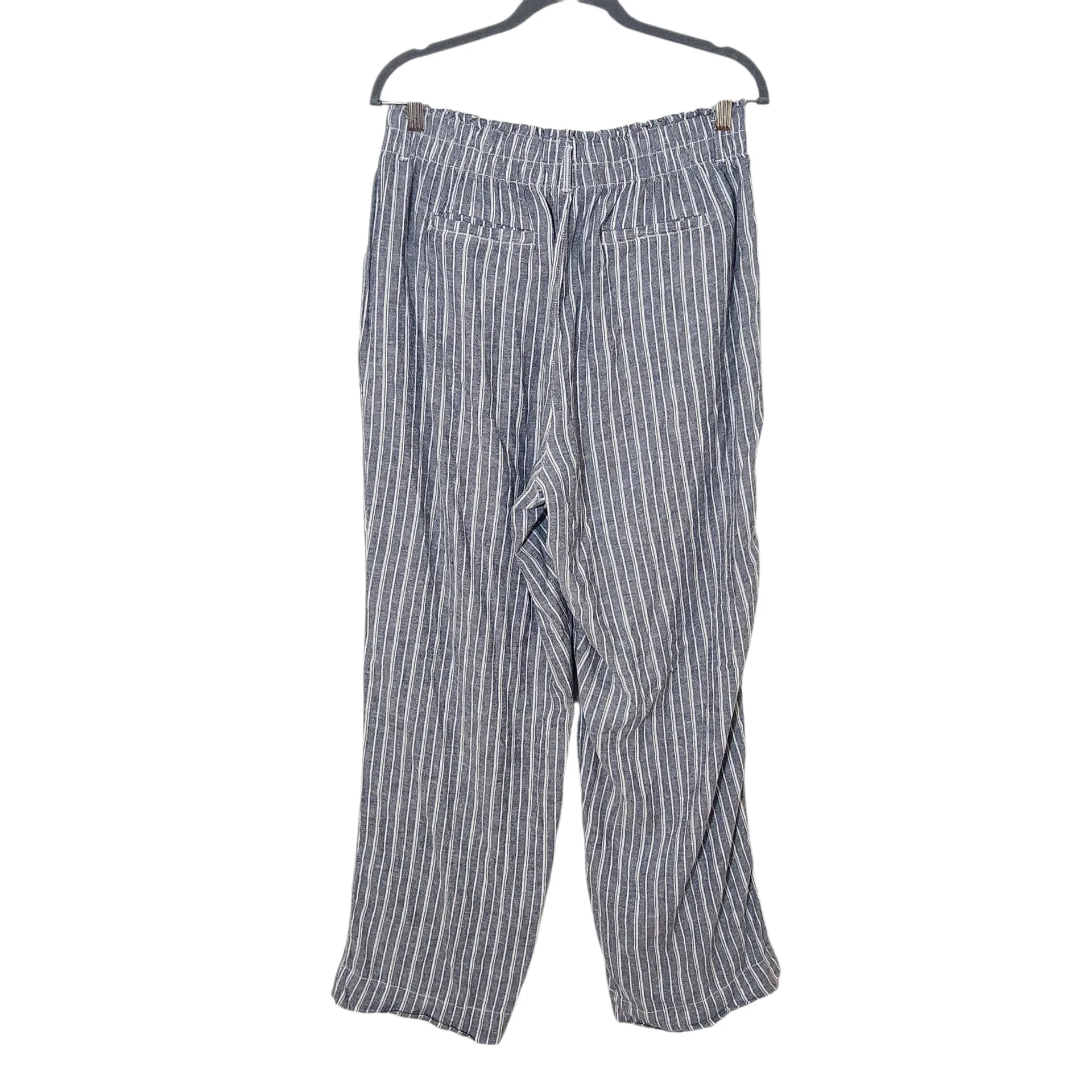Briggs Blue Striped Linen Blend Pants Sz Large Preppy Blue Stripe Pants - Image 2