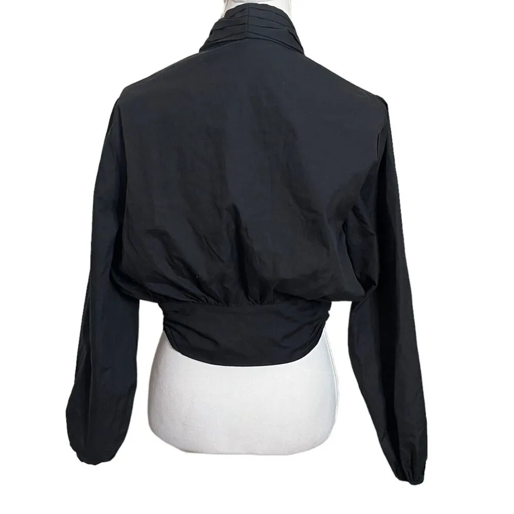 C/MEO Collective Coco Shirt In Black Cropped Top Puffed Sleeves Womens Size M - Image 5