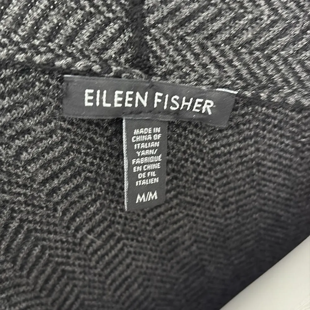 Eileen Fisher Organic Cotton Herringbone Cardigan Medium - Image 4