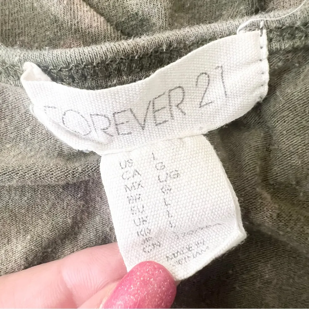 Hand Dyed Green Camouflage Bleach Tie Dye Camisole Tank Top Size Large - Image 4