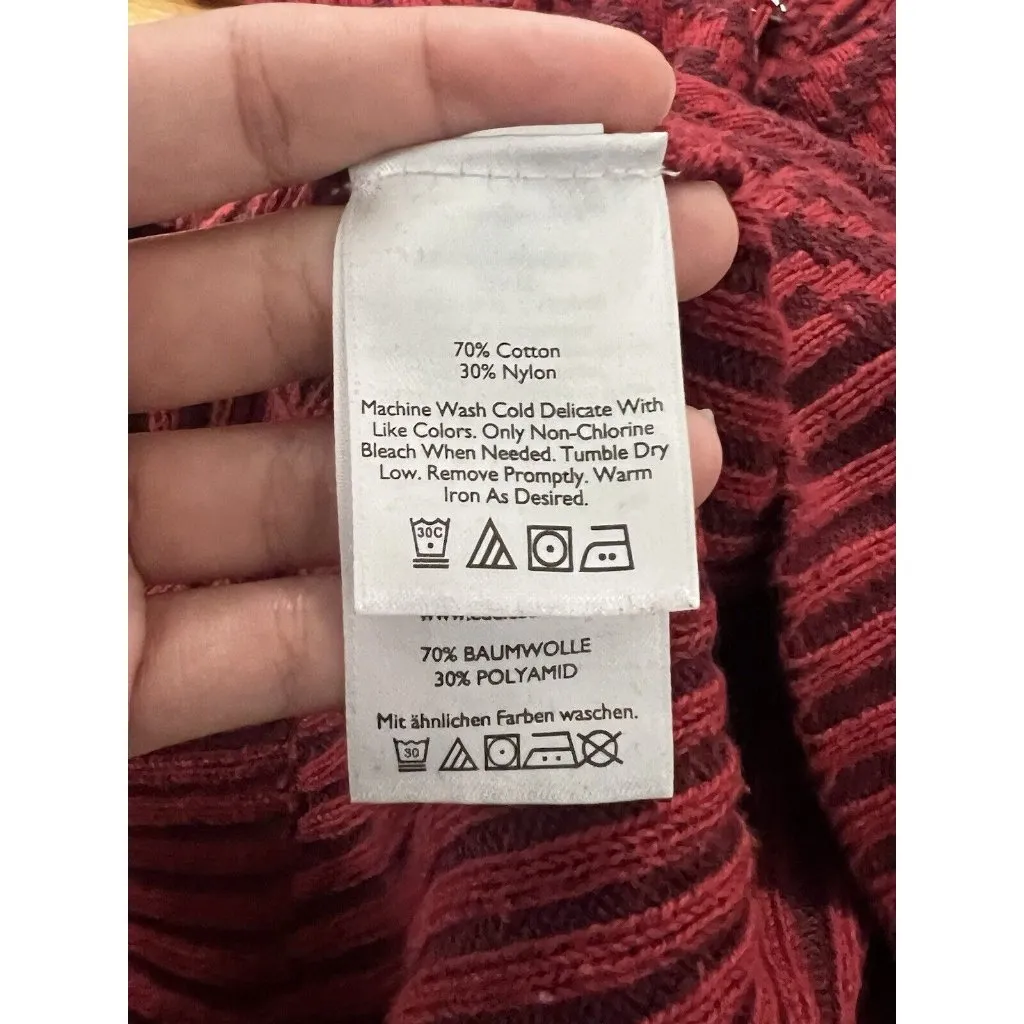 Eddie Bauer Sweater Women's‎ Size Small Red Hooded 1/4 Zip Soft Ribbed Knit City - Image 10