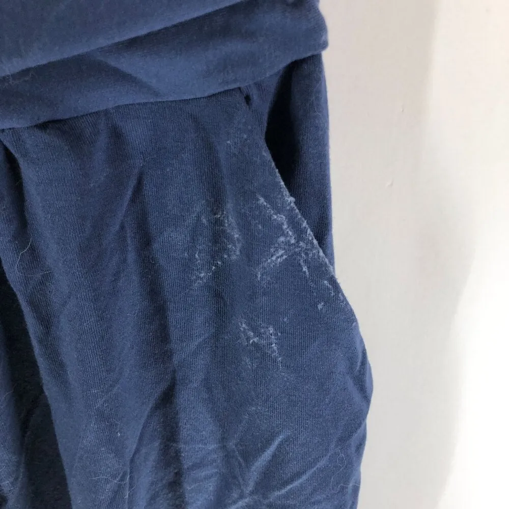 Quince Womens Tencel Jersey Ruched Waist Dress Short Sleeve Pockets Navy Blue S - Image 2