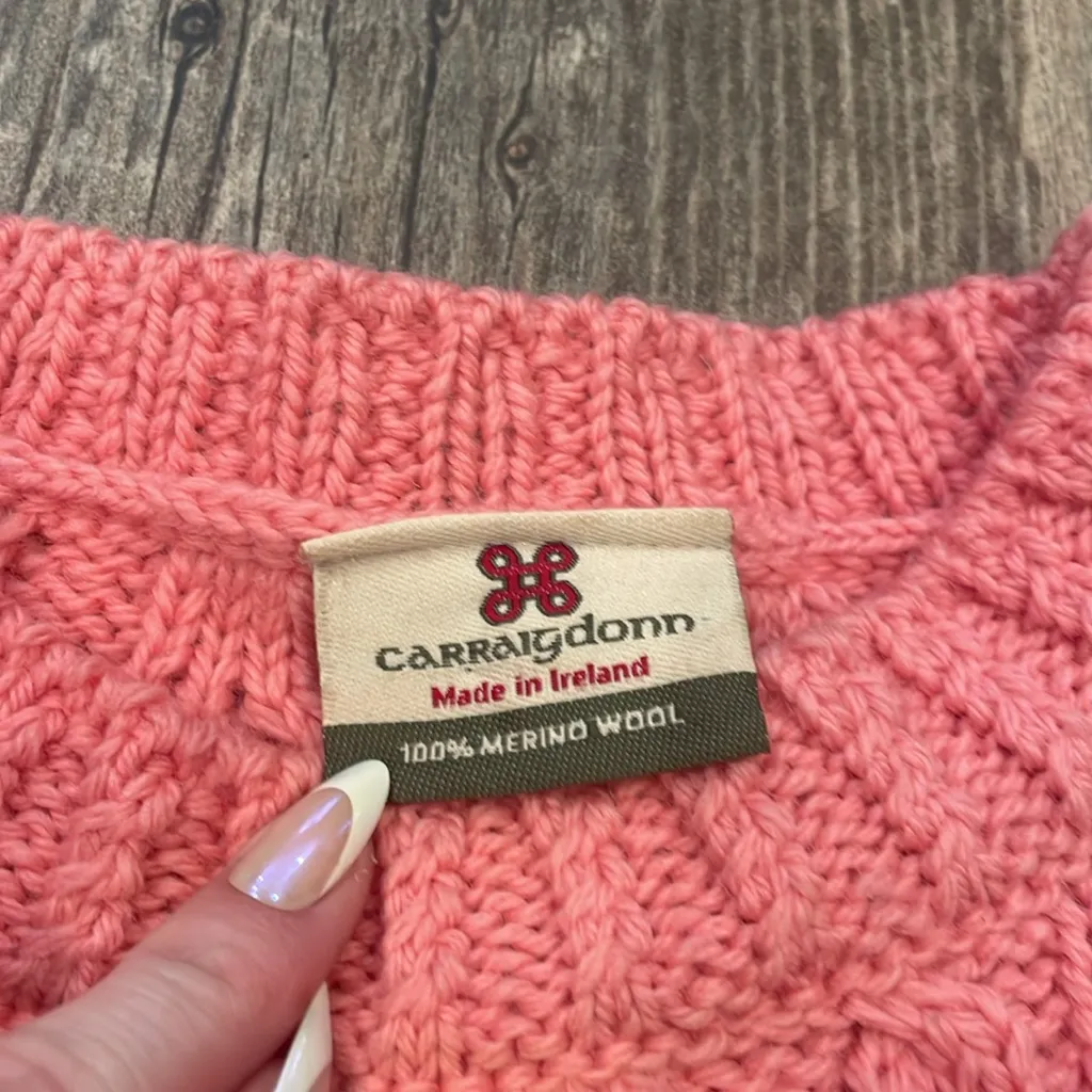 Carraig Donn Pink Cable Knit Sweater - Image 2