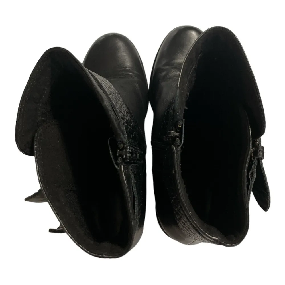 Clarks Artisan Boots Womens 8 M Ferwood Lake Motorcycle Ankle Heels Zip Black - Image 6