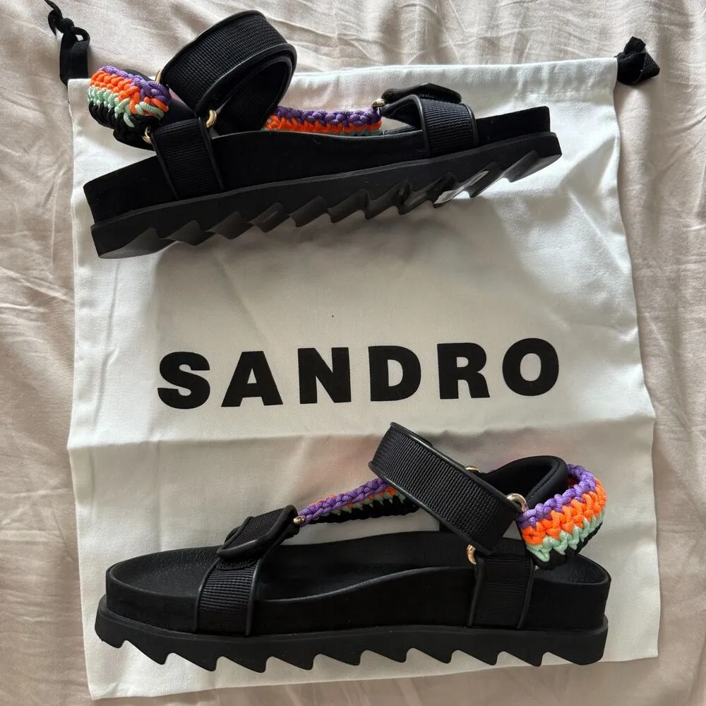 Sandro Olimpia Sandals Platform Flatform Colorful Straps - Image 6