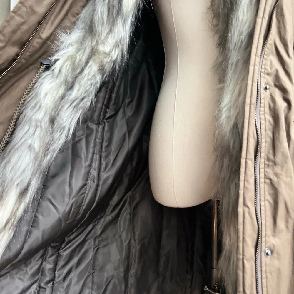 Brie Faux Fur Anorak Hooded Parka Winter Coat Small - Image 9