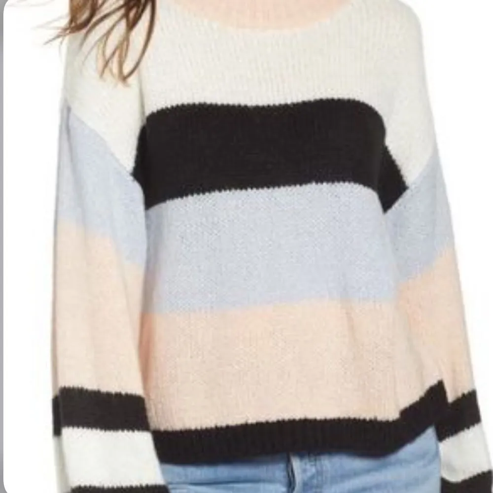 BP. Color Block Stripe Crew Neck Sweater in Multi‎ Size Large - Image 6
