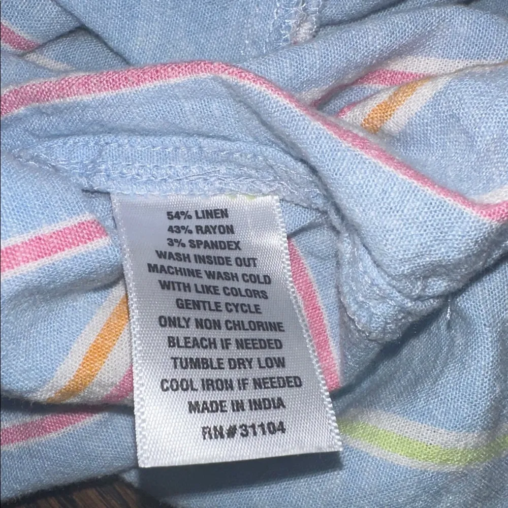 Crown and Ivy blue striped dress with pockets size petite large - Image 5