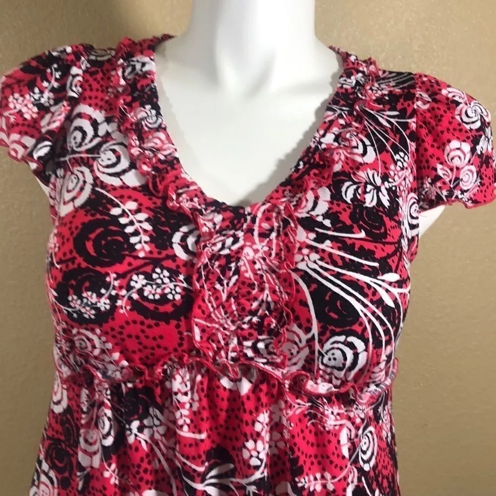 Liz Lange maternity pink black floral top - Image 2